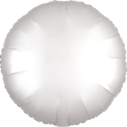 Balon foliowy Koło, satynowy biały, 43cm, Amscan