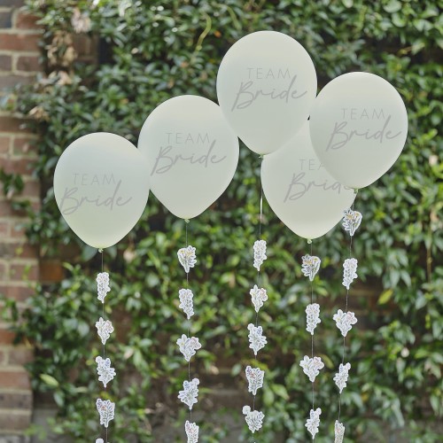 Balony z nadrukiem Team Bride, 5szt. - Ginger Ray